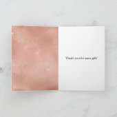 Chic Rose Gold Lace Wedding Vielen Dank Karte (Innenseite)