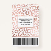 Chic Rose Gold Leopard Cheetah Animal Print Ausweis (Rückseite)