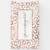 Chic Rose Gold Leopard Cheetah Animal Print Banner (Vertikal)