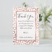 Chic Rose Gold Leopard Cheetah Animal Print Dankeskarte (Stehend Vorderseite)