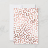 Chic Rose Gold Leopard Cheetah Animal Print Dankeskarte (Rückseite)