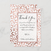 Chic Rose Gold Leopard Cheetah Animal Print Dankeskarte (Vorne/Hinten)