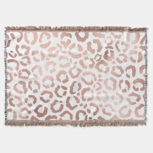 Chic Rose Gold Leopard Cheetah Animal Print Decke