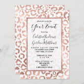 Chic Rose Gold Leopard Cheetah Animal Print Einladung (Vorne/Hinten)