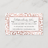 Chic Rose Gold Leopard Cheetah Animal Print Empfehlungskarte (Rückseite)