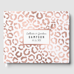 Chic Rose Gold Leopard Cheetah Animal Print Gästebuch