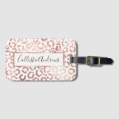 Chic Rose Gold Leopard Cheetah Animal Print Gepäckanhänger (Vorderseite (Horizontal))