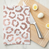 Chic Rose Gold Leopard Cheetah Animal Print Geschirrtuch (Viertel Falte)