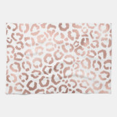 Chic Rose Gold Leopard Cheetah Animal Print Geschirrtuch (Horizontal)