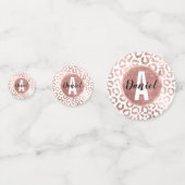 Chic Rose Gold Leopard Cheetah Animal Print Konfetti (Rückseiten)