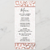 Chic Rose Gold Leopard Cheetah Animal Print Menükarte (Vorderseite)