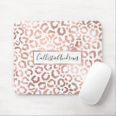 Chic Rose Gold Leopard Cheetah Animal Print Mousepad (Mit Mouse)