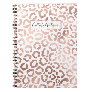 Chic Rose Gold Leopard Cheetah Animal Print Notizblock