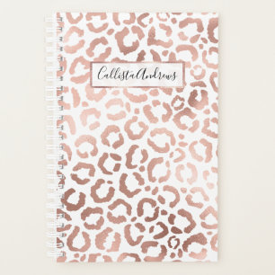 Chic Rose Gold Leopard Cheetah Animal Print Planer