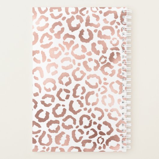 Chic Rose Gold Leopard Cheetah Animal Print Planer (Rückseite)