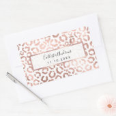 Chic Rose Gold Leopard Cheetah Animal Print Rechteckiger Aufkleber (Umschlag)