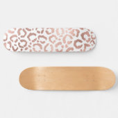 Chic Rose Gold Leopard Cheetah Animal Print Skateboard (Horizontal)