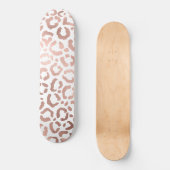 Chic Rose Gold Leopard Cheetah Animal Print Skateboard (Vorderseite)