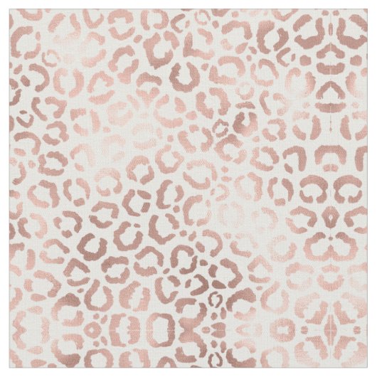 Chic Rose Gold Leopard Cheetah Animal Print Stoff (Nahaufnahme)
