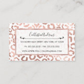 Chic Rose Gold Leopard Cheetah Animal Print Visitenkarte (Rückseite)