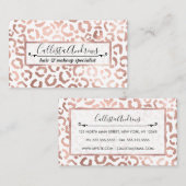 Chic Rose Gold Leopard Cheetah Animal Print Visitenkarte (Vorne/Hinten)