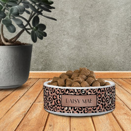 Chic Rose Gold Leopard Muster Custom Pet Napf