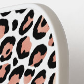 Chic Rose Gold Leopard Personalisiert Pickleball Schläger (Linke Seite)