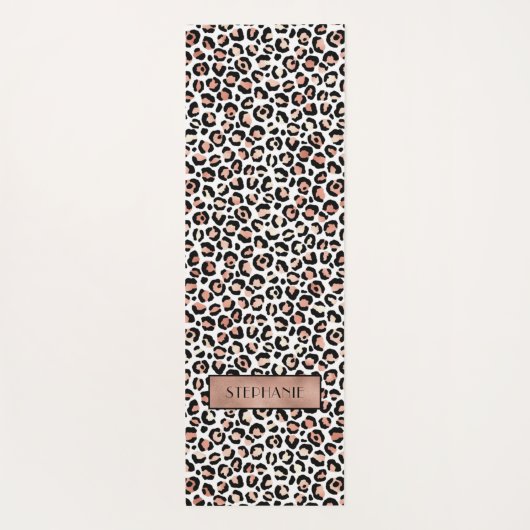 Chic Rose Gold Leopard Print Custom Yogamatte (Rückseite)