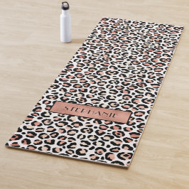 Chic Rose Gold Leopard Print Custom Yogamatte