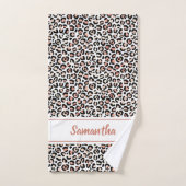 Chic Rose Gold Leopard Print Personalisiert Badhandtuch Set (Handtuch)
