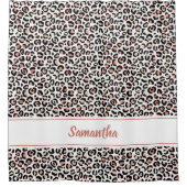 Chic Rose Gold Leopard Print Personalisiert Duschvorhang (Vorderseite)
