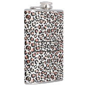 Chic Rose Gold Leopard Print Personalisiert Flachmann (Rechts)