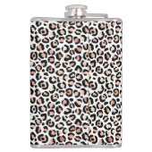 Chic Rose Gold Leopard Print Personalisiert Flachmann (Rückseite)