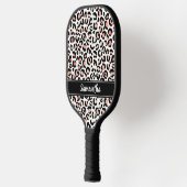 Chic Rose Gold Leopard Print Personalisiert Pickleball Schläger (Links)