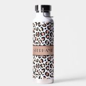 Chic Rose Gold Leopard Print Personalisiert Trinkflasche (Links)
