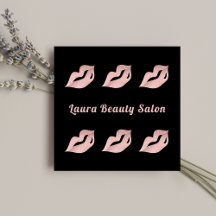 Chic Rose Gold Lips Glam Luxus Business Card