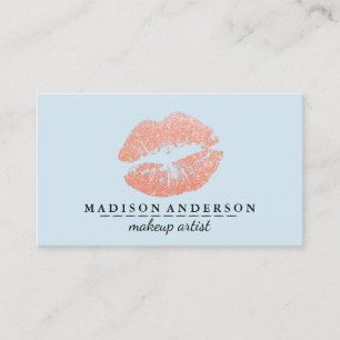 Chic Rose Gold Lips Visitenkarte