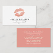 Chic Rose Gold Lips Visitenkarte (Vorne/Hinten)