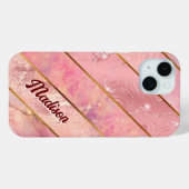 Chic Rose Gold mädchenhaft elegant geometrisch Case-Mate iPhone Hülle (Rückseite (Horizontal))