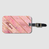 Chic Rose Gold mädchenhaft elegant geometrisch Gepäckanhänger (Vorderseite (Horizontal))