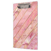 Chic Rose Gold mädchenhaft elegant geometrisch Klemmbrett (Links)