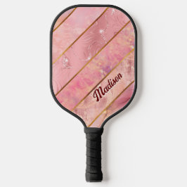 Chic Rose Gold mädchenhaft elegant geometrisch Pickleball Schläger