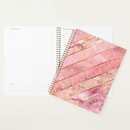 Chic Rose Gold mädchenhaft elegant geometrisch Planer (Anzeige)