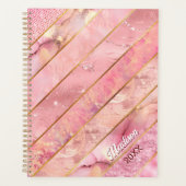 Chic Rose Gold mädchenhaft elegant geometrisch Planer (Vorderseite)