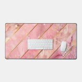 Chic Rose Gold mädchenhaft elegant geometrisch Schreibtischunterlage (Tastatur & Maus)