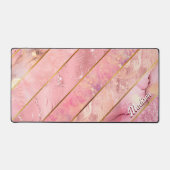 Chic Rose Gold mädchenhaft elegant geometrisch Schreibtischunterlage (Vorderseite)