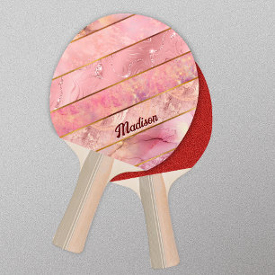 Chic Rose Gold mädchenhaft elegant geometrisch Tischtennis Schläger
