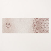 Chic Rose Gold Mandala Om Personal Yogamatte (Vorderseite (Horizontal))