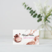 Chic Rose Gold Marble Visitenkarte (Stehend Vorderseite)
