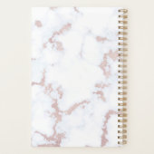 Chic Rose Gold Marmor Personalisiert Planer (Rückseite)